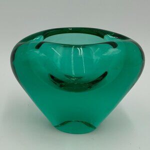 Miloslav Klinger Zelezny Brod Sklo Green Bohemia Vase 1960-69